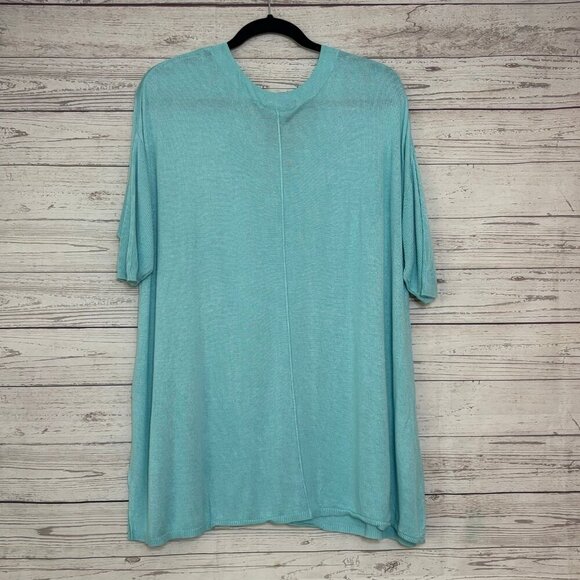 Lane Bryant Aqua Half Sleeve Knit Top 14/16 - Picture 6 of 7